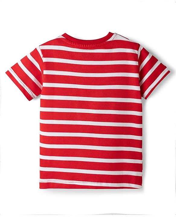 Babyhug Disney Single Jersey Knit Half Sleeves T-Shirt & Shorts Set with Mickey Mouse Graphics - Red