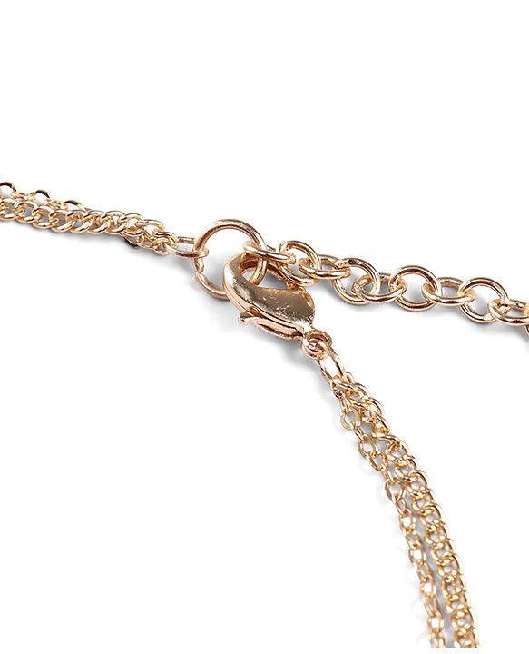 Pine Kids Metal Necklace For Kids With Beads & Butterfly Charm - Pink & Gold