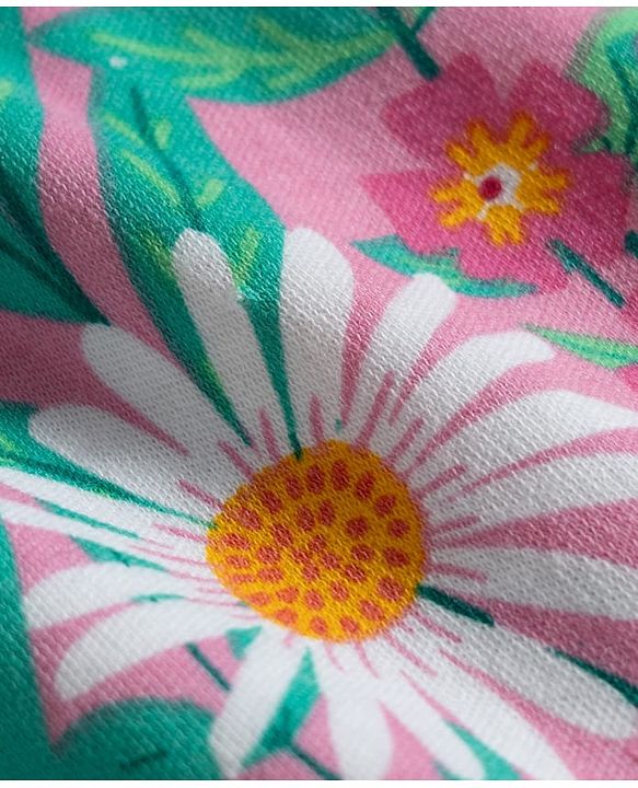 Babyhug Single Jersey Knit Full Sleeves Co-ords Top & Leggings Set with Floral Print - Multicolor