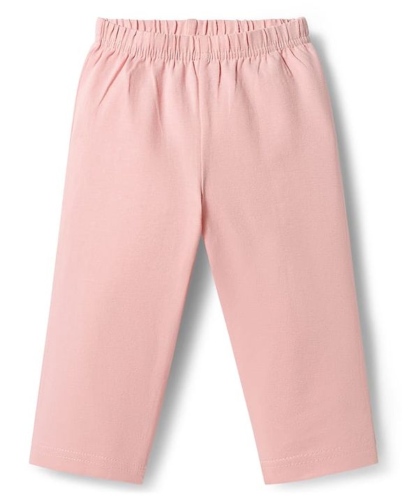 Babyhug Single Jersey Knit Full Sleeves Top & Leggings Set with Abstract Print - Pink