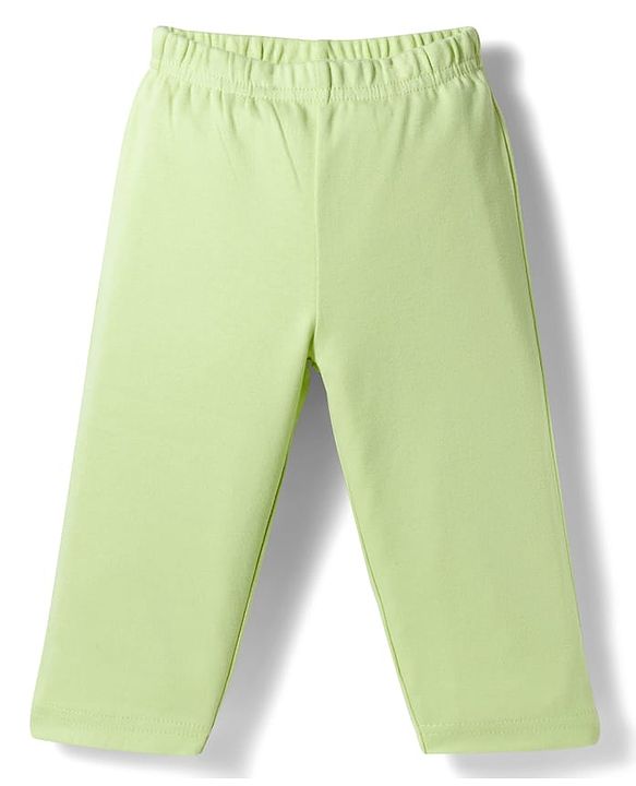 Babyhug Single Jersey Knit Full Sleeves Top & Leggings Set with Tropical Theme Print - Light Green