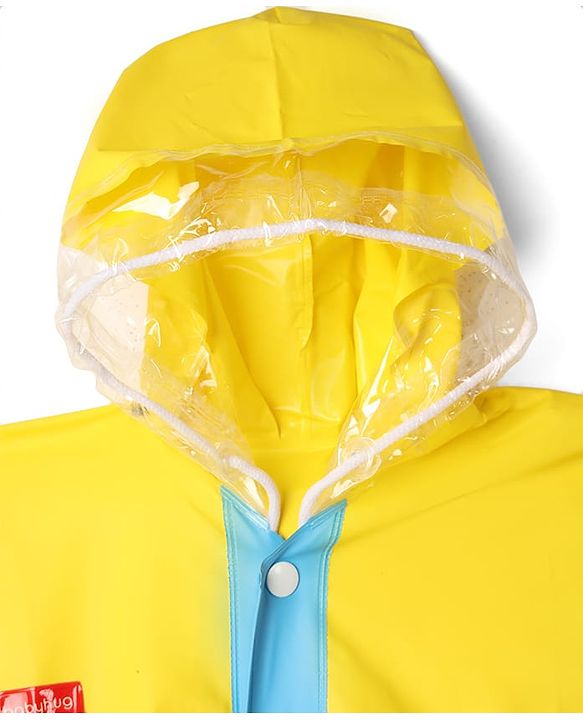 Babyhug Full Sleeves Raincoat with Truck Print - Yellow