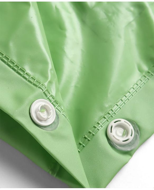 Babyhug Full Sleeves Raincoat with Dino Print - Green