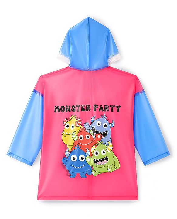 Babyhug Full Sleeves Raincoat with Animal Print - Multicolor