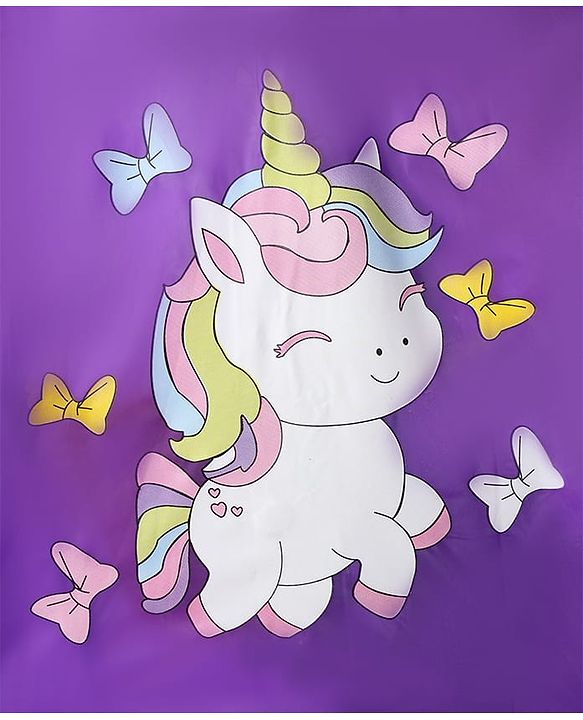 Babyhug Full Sleeves Raincoat with Unicorn & Rainbow Print - Multicolor