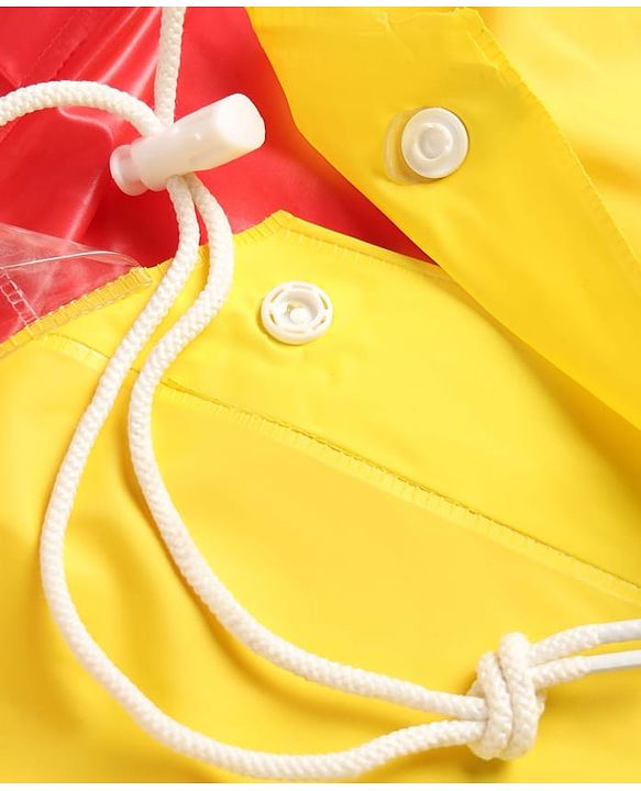 Pine Kids Full Sleeves Raincoat with Car Print - Yellow