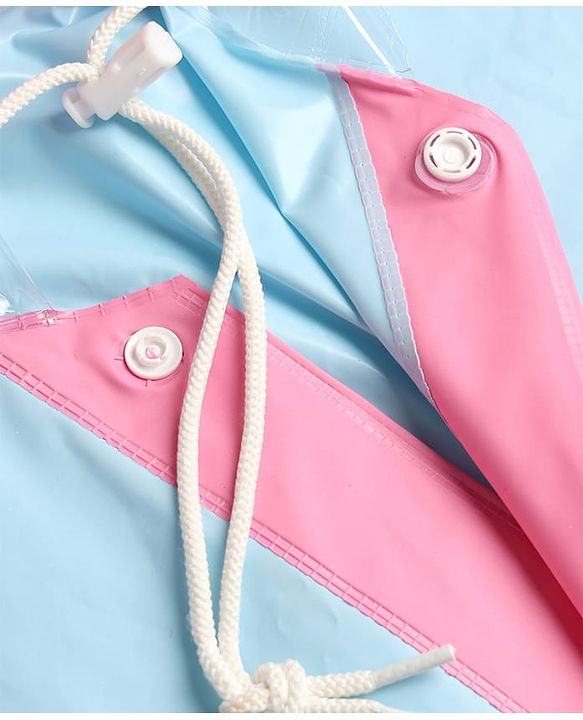 Pine Kids Full Sleeves Raincoat with Text Print - Blue