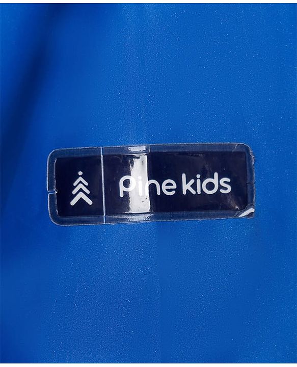 Pine Kids Full Sleeves Raincoat with Text Print - Royal Blue