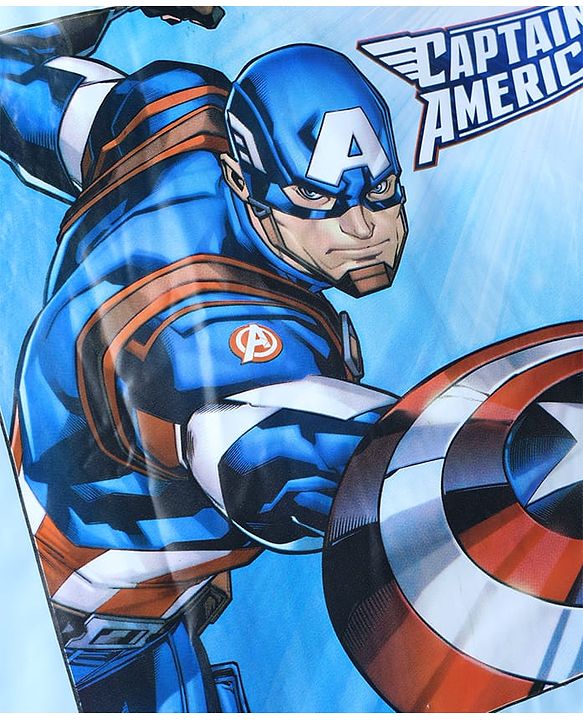 Pine Kids Marvel Full Sleeves Raincoat With Captain America Graphic - Blue