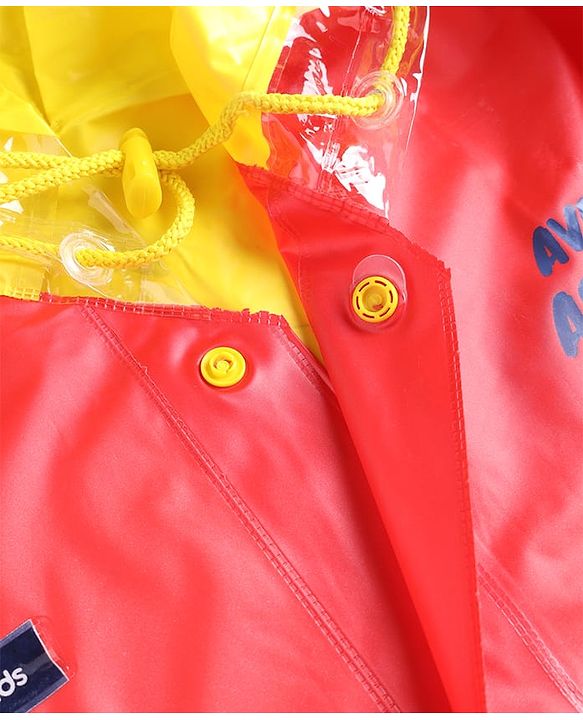 Pine Kids Marvel Full Sleeves Raincoat With Avengers Graphic - Red