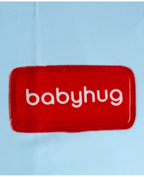 Babyhug Full Sleeves Space Theme Printed Raincoat - Light Blue