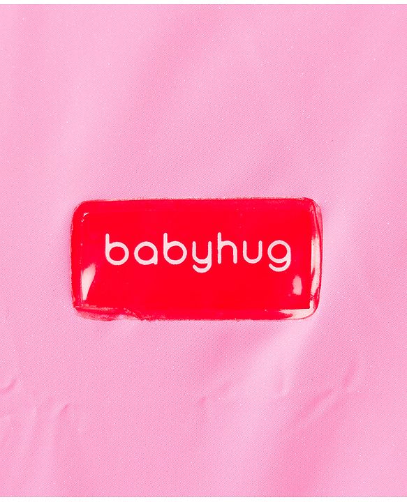 Babyhug Full Sleeves Raincoat With Animal Print - Pink