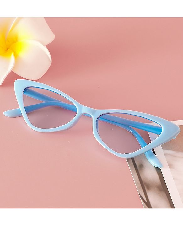 Pine Kids Solid Colour Cat Eye Sunglasses-  Light Blue