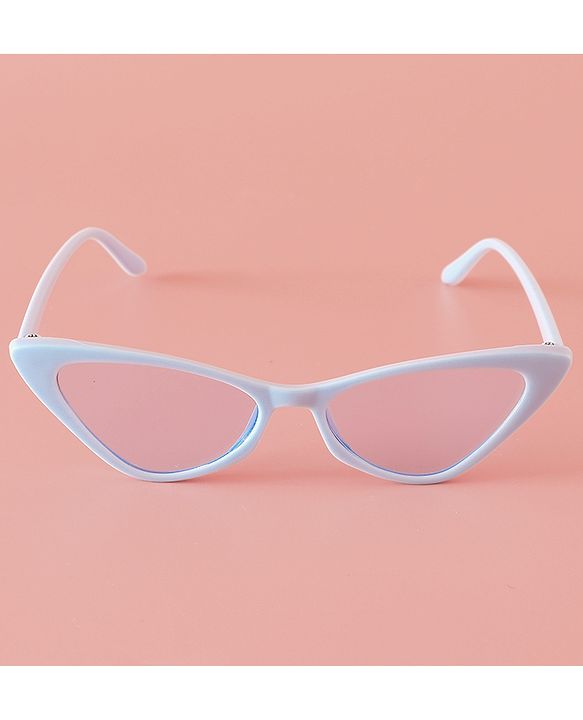 Pine Kids Solid Colour Cat Eye Sunglasses-  Light Blue