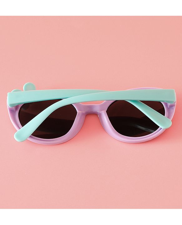 Babyhug Solid Round Frame Sunglasses with Bow Applique - Light Purple