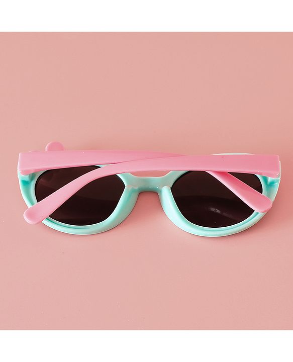 Babyhug Solid Round Frame Sunglasses with Bow Applique - Beige