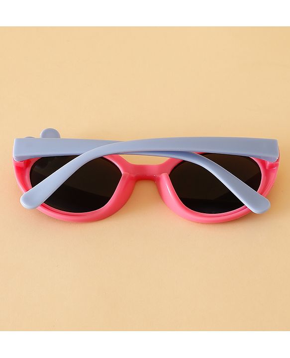 Babyhug Solid Round Frame Sunglasses with Bow Applique - Beige