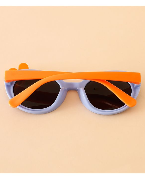 Babyhug Solid Round Frame Sunglasses with Bow Applique - Beige