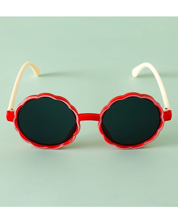 Pine Kids Solid Colour Round Sunglasses- Red