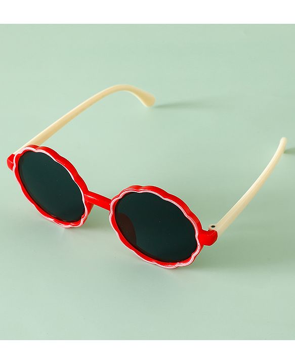 Pine Kids Solid Colour Round Sunglasses- Red