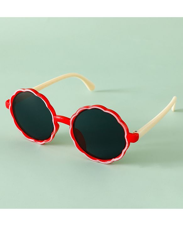 Pine Kids Solid Colour Round Sunglasses- Red