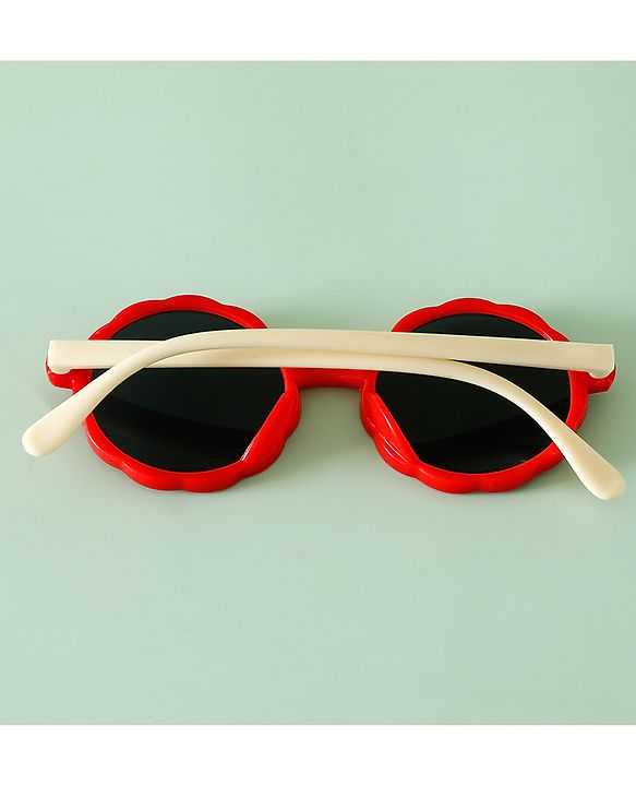 Pine Kids Solid Colour Round Sunglasses- Red