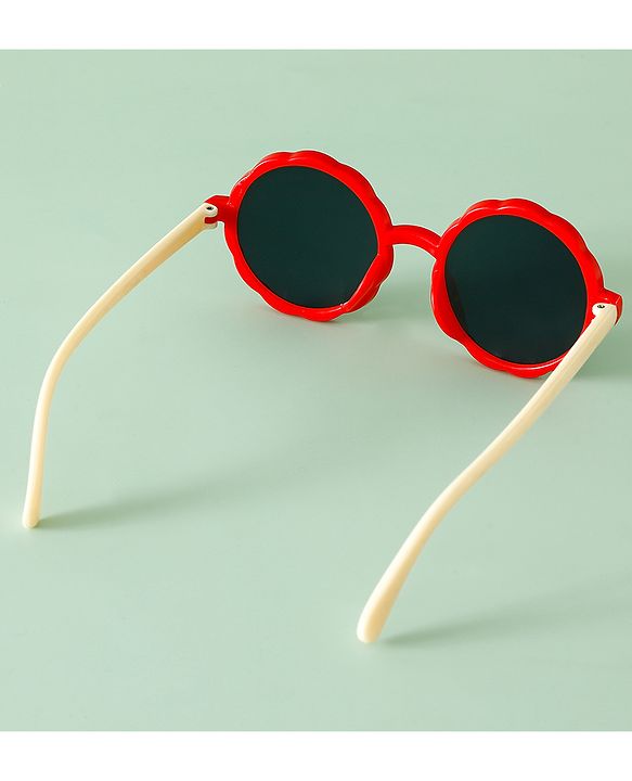 Pine Kids Solid Colour Round Sunglasses- Red