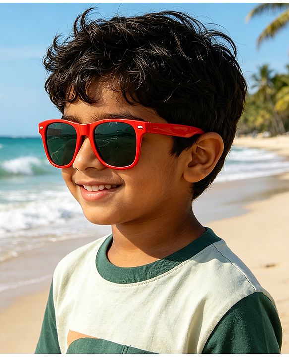 Pine Kids Solid Coloured Sunglasses - Red