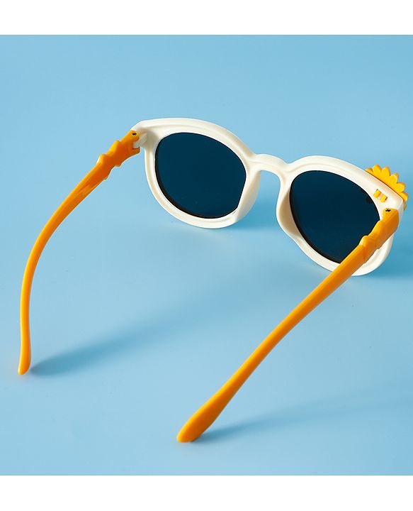 Babyhug Solid Coloured Sunglasses With Flower Applique - Beige