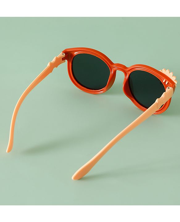Babyhug Solid Coloured Sunglasses With Flower Applique - Beige