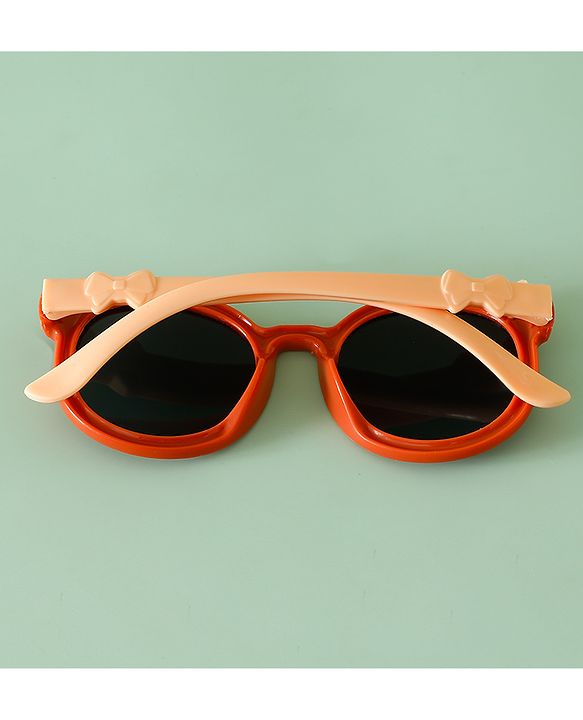 Babyhug Solid Coloured Sunglasses With Flower Applique - Beige