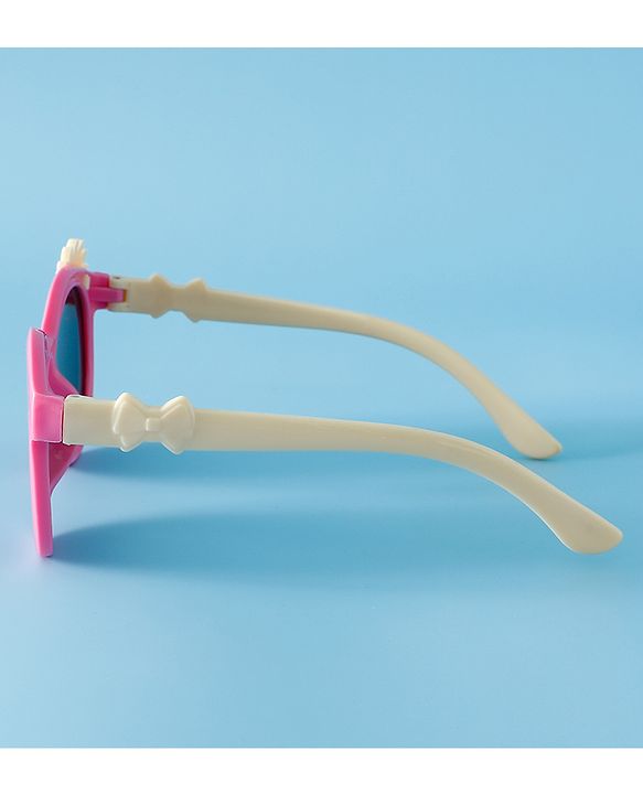 Babyhug Solid Coloured Sunglasses With Flower Applique - Beige
