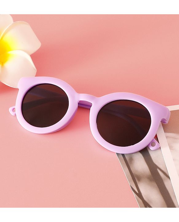 Babyhug Solid Coloured Round Shaped  Sunglasses  - Purple