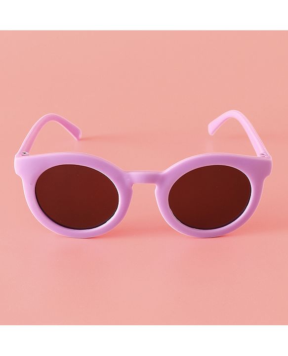 Babyhug Solid Coloured Round Shaped  Sunglasses  - Purple