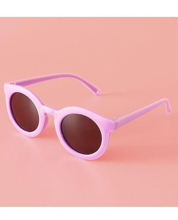 Babyhug Solid Coloured Round Shaped  Sunglasses  - Purple