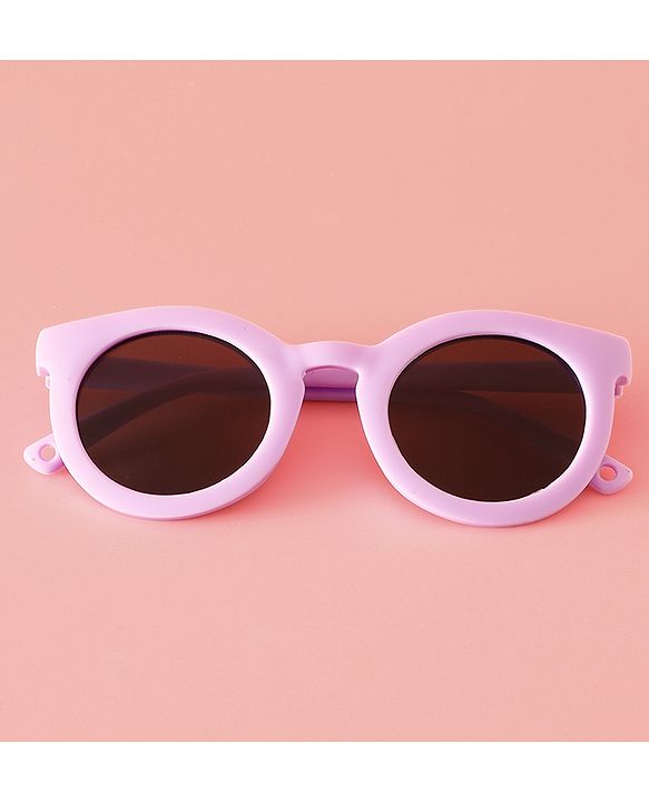 Babyhug Solid Coloured Round Shaped  Sunglasses  - Purple