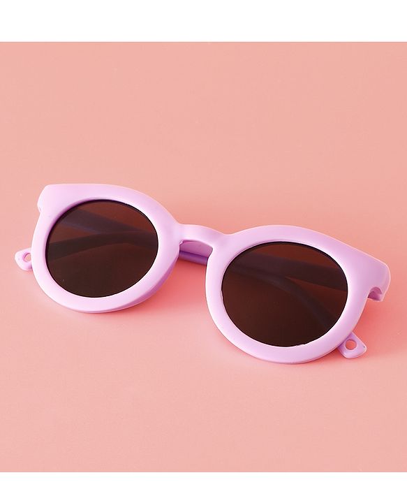 Babyhug Solid Coloured Round Shaped  Sunglasses  - Purple