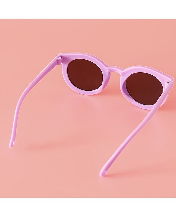 Babyhug Solid Coloured Round Shaped  Sunglasses  - Purple