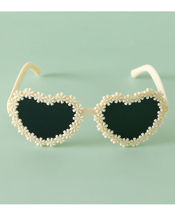 Pine Kids Sunglasses with Floral Design - Beige