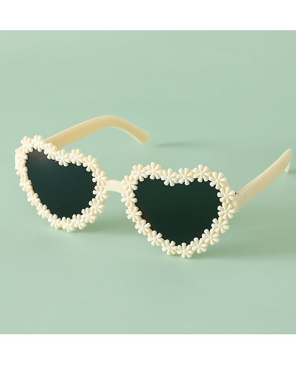Pine Kids Sunglasses with Floral Design - Beige