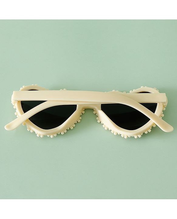 Pine Kids Sunglasses with Floral Design - Beige