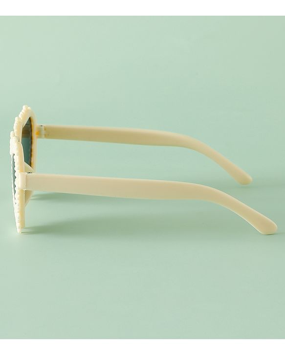 Pine Kids Sunglasses with Floral Design - Beige