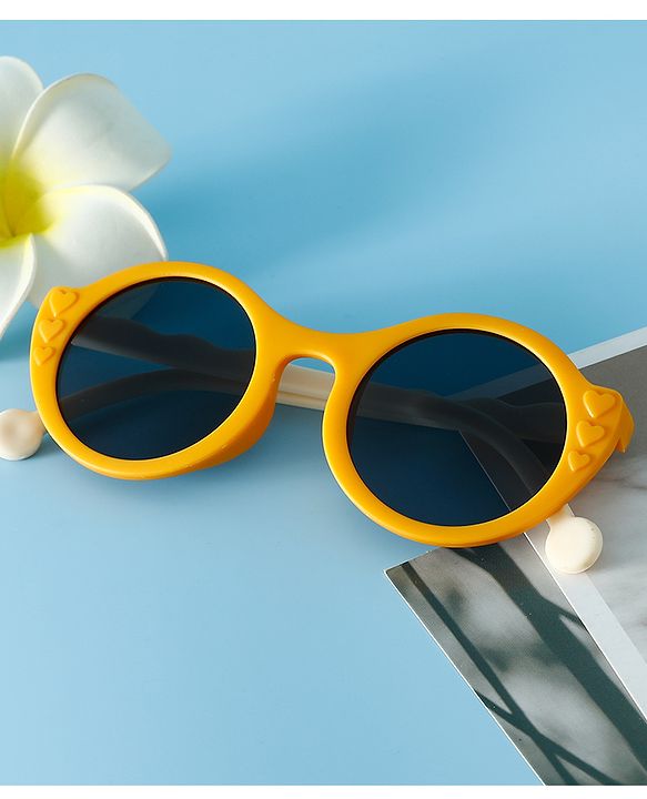 Pine Kids Solid Coloured Round Sunglasses - Yellow