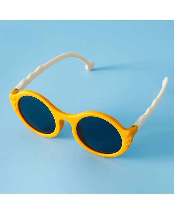 Pine Kids Solid Coloured Round Sunglasses - Yellow