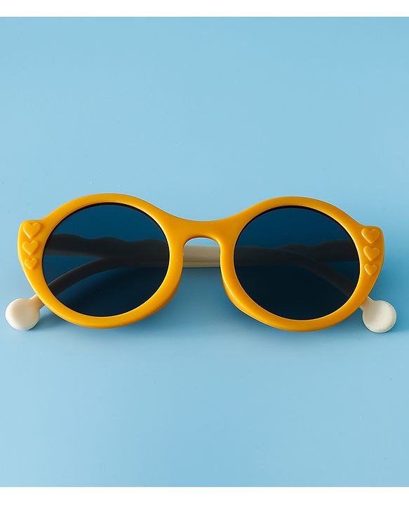 Pine Kids Solid Coloured Round Sunglasses - Yellow