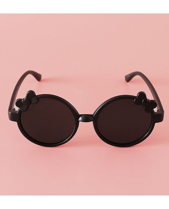 Babyhug Solid Coloured Sunglasses With Bow Applique -Black