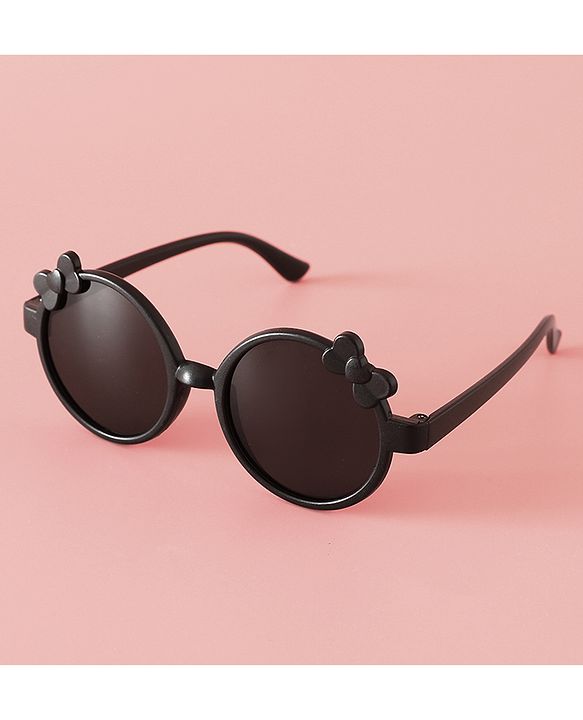 Babyhug Solid Coloured Sunglasses With Bow Applique -Black