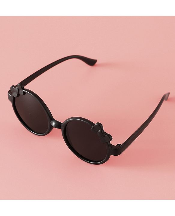Babyhug Solid Coloured Sunglasses With Bow Applique -Black