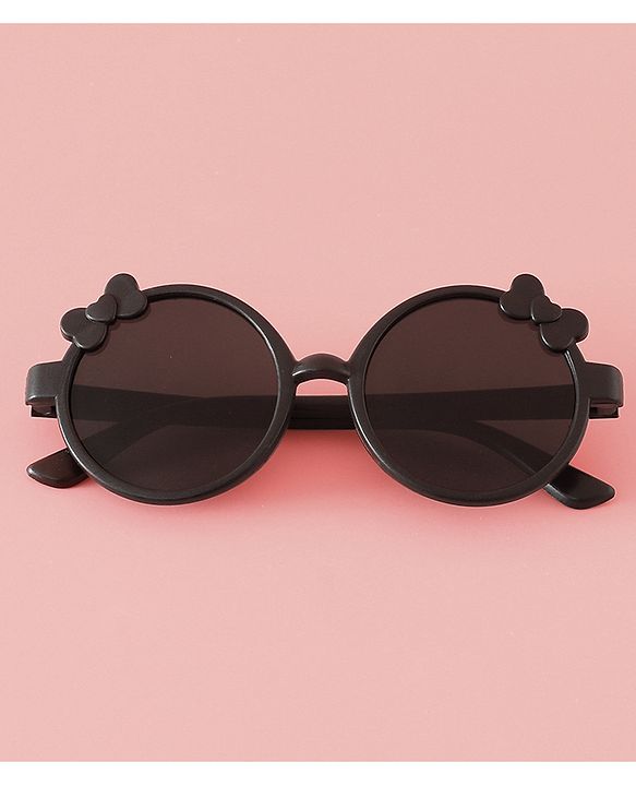 Babyhug Solid Coloured Sunglasses With Bow Applique -Black