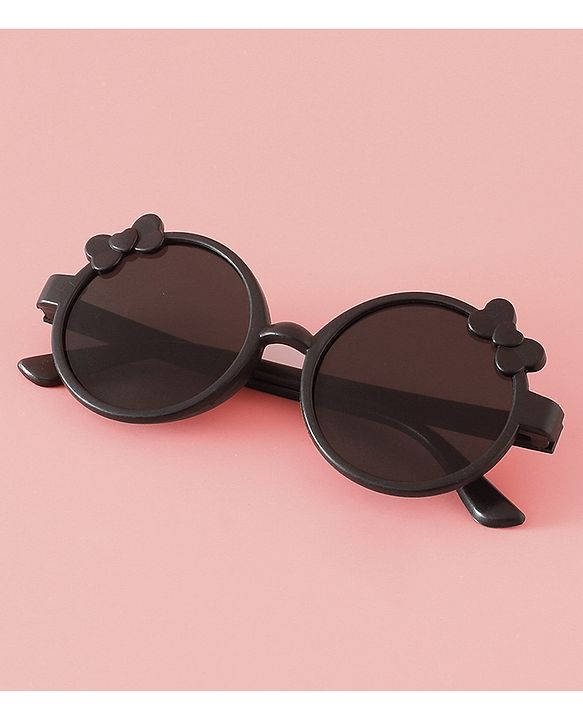 Babyhug Solid Coloured Sunglasses With Bow Applique -Black